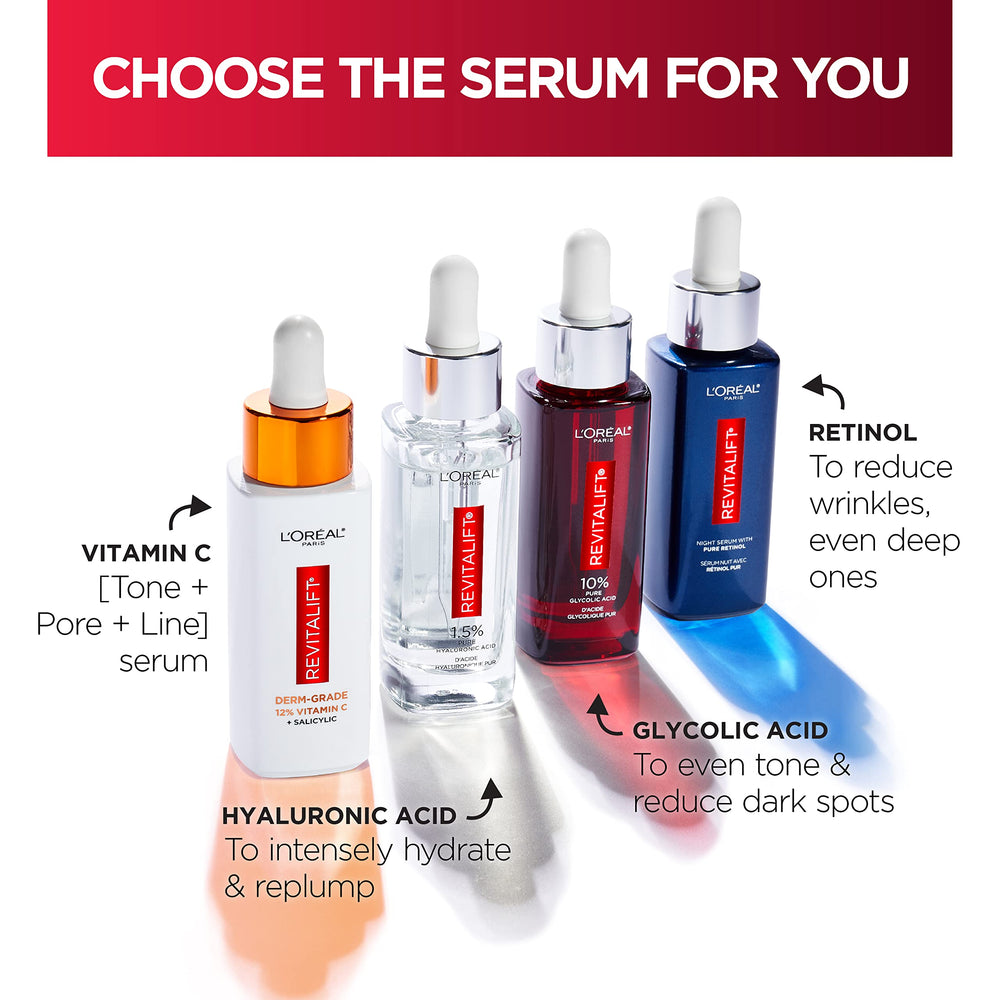 Morning routine with Revitalift serum applied to the face