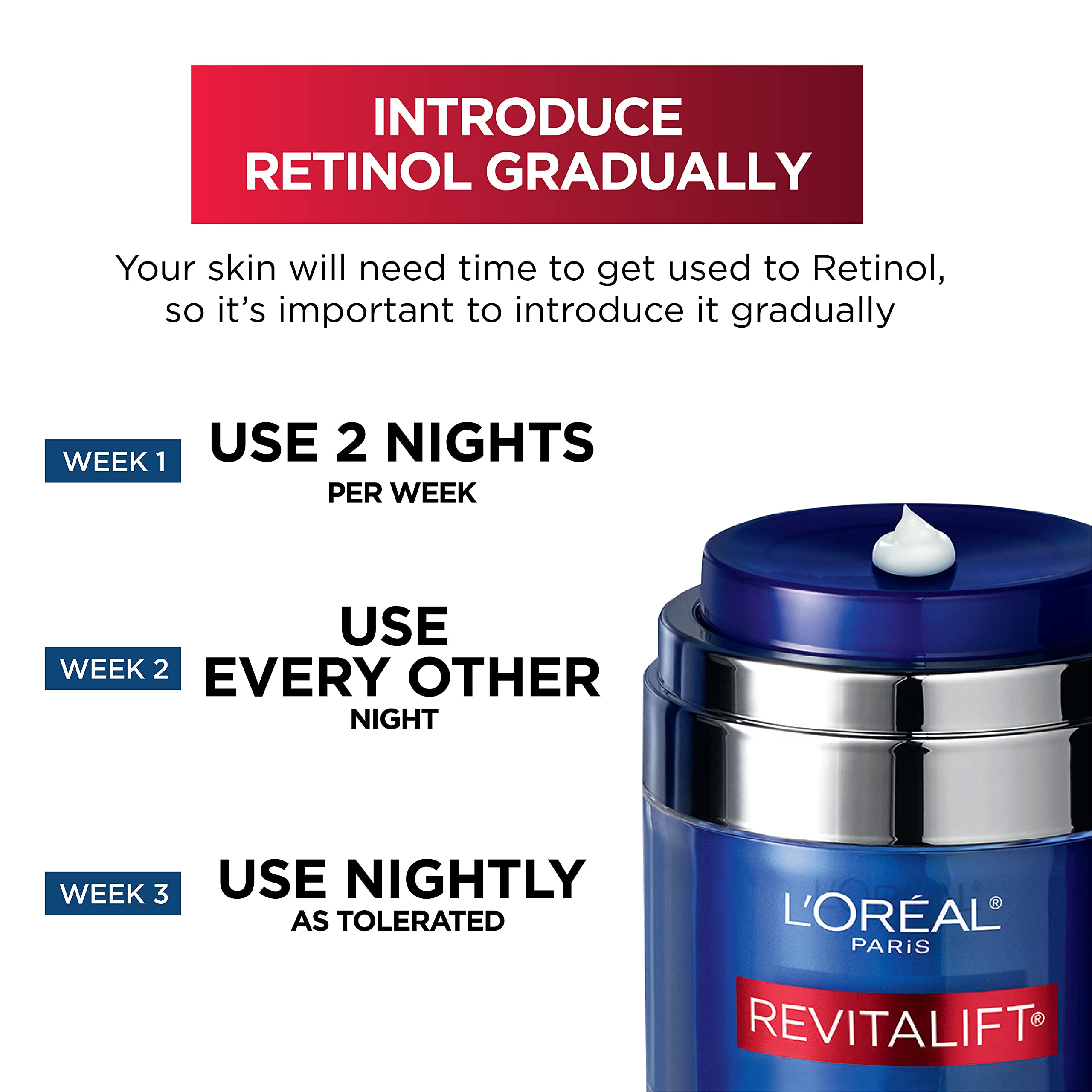 Night cream bottle on vanity with hygienic, easy-dosing design.