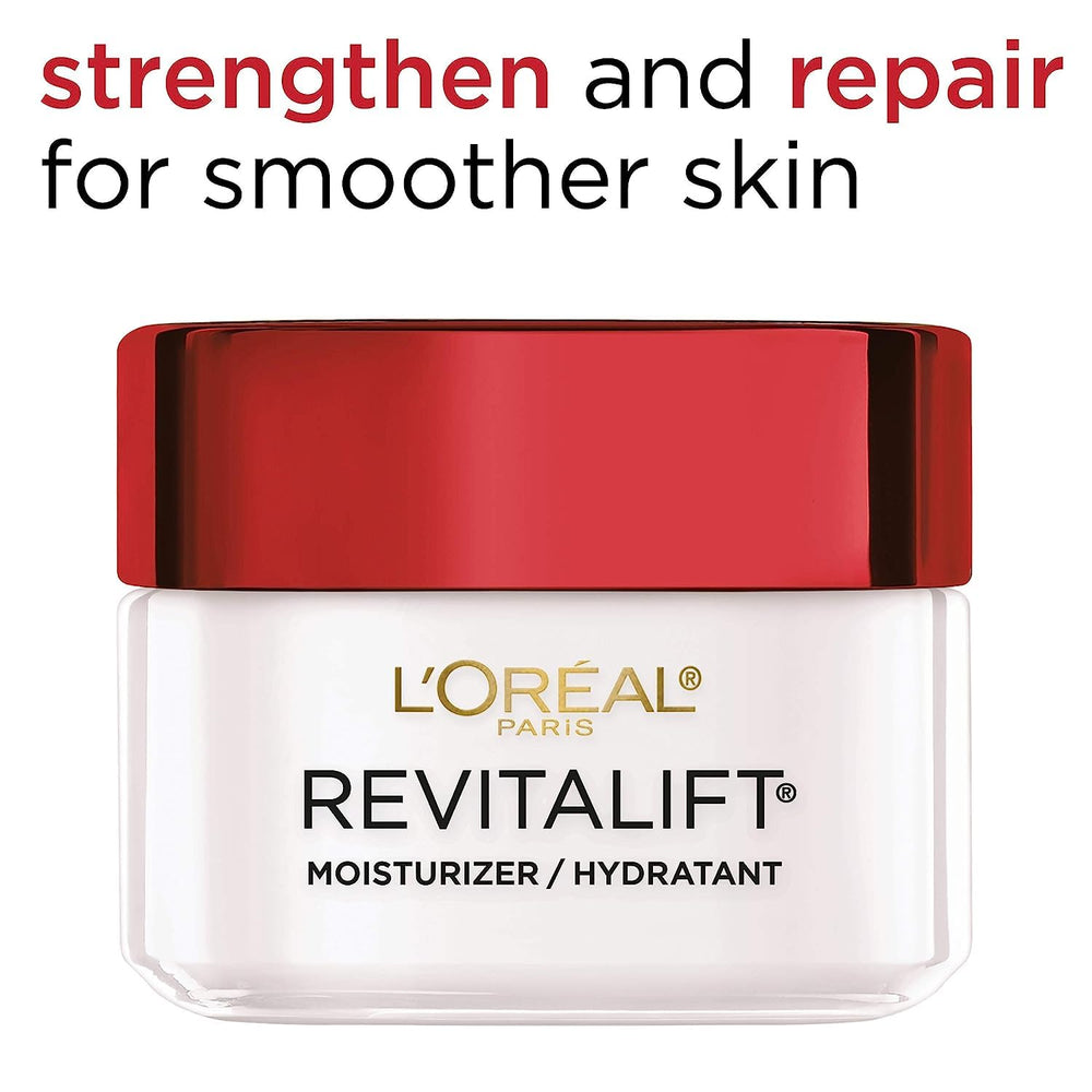 L'Oreal Revitalift cream bottle highlights Pro-Retinol A for renewed look.