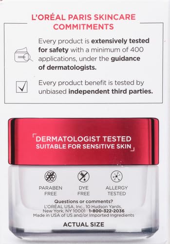 L’Oréal Paris Revitalift packaging notes non comedogenic formula for clear pores.