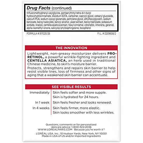 L’Oréal Paris Revitalift Pro-Retinol label highlights wrinkle reduction potential.