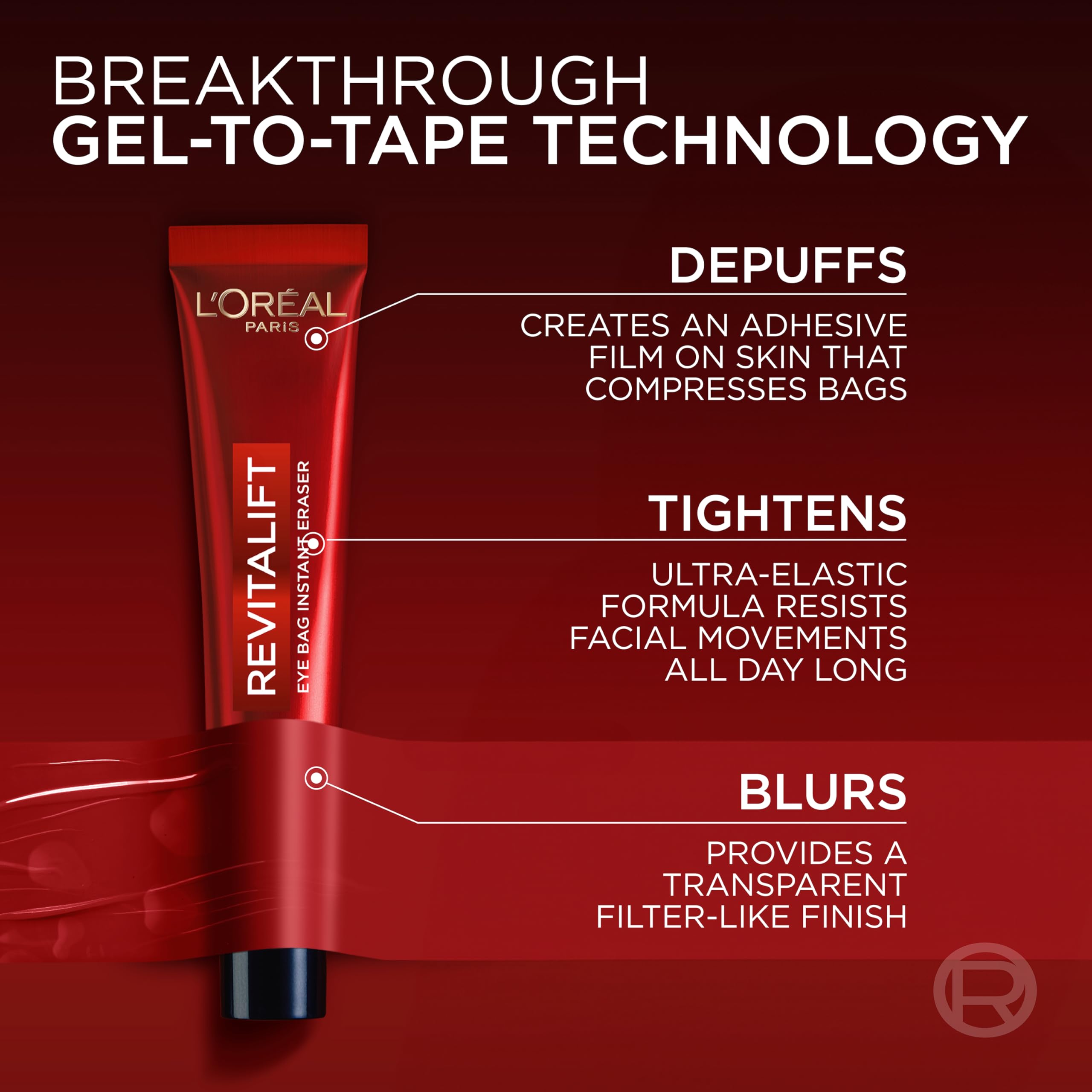Applied thin layer of Revitalift Eye Bag Instant Eraser on the skin