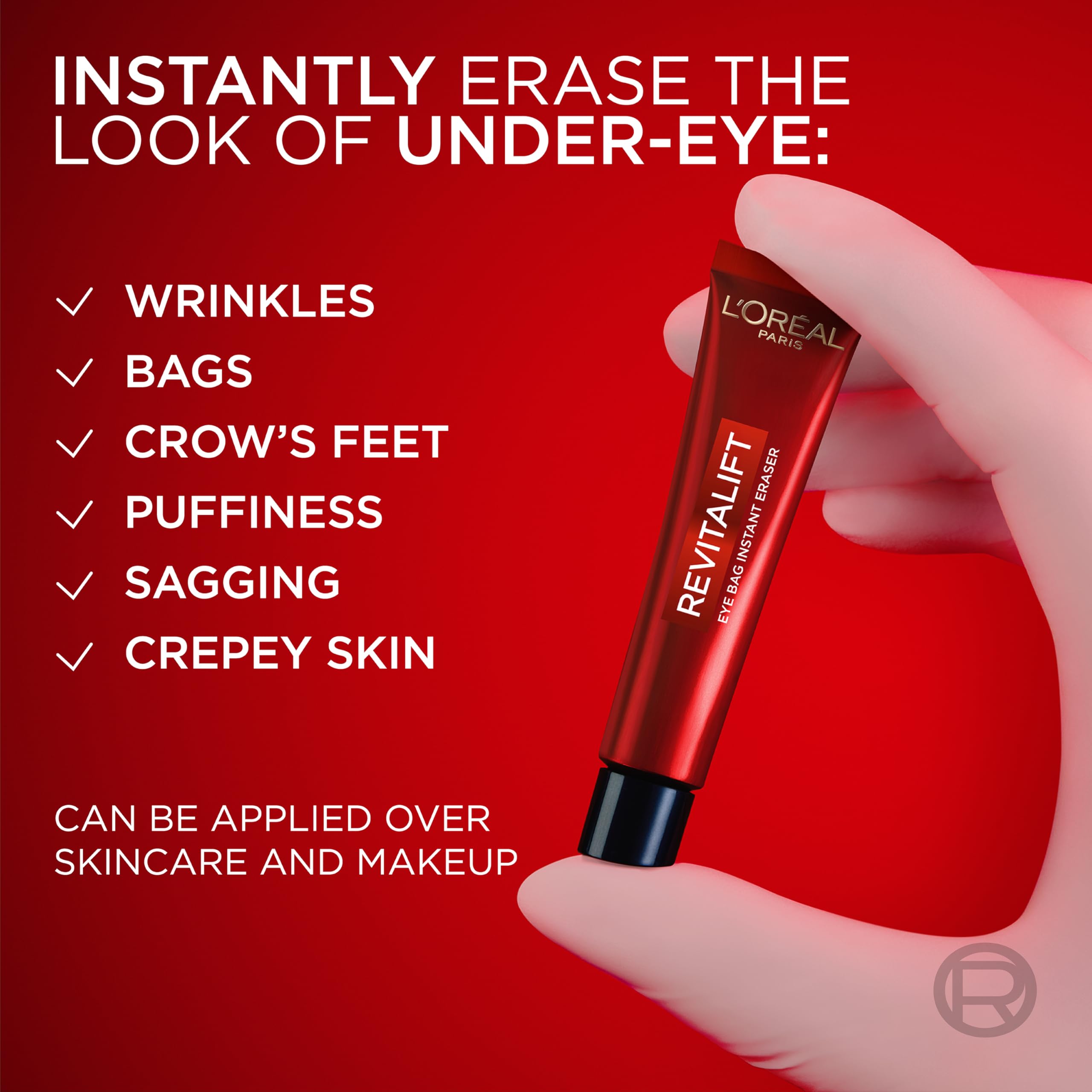 Revitalift Triple Power Eye Bag Eraser serum texture close-up for smoother under-eye
