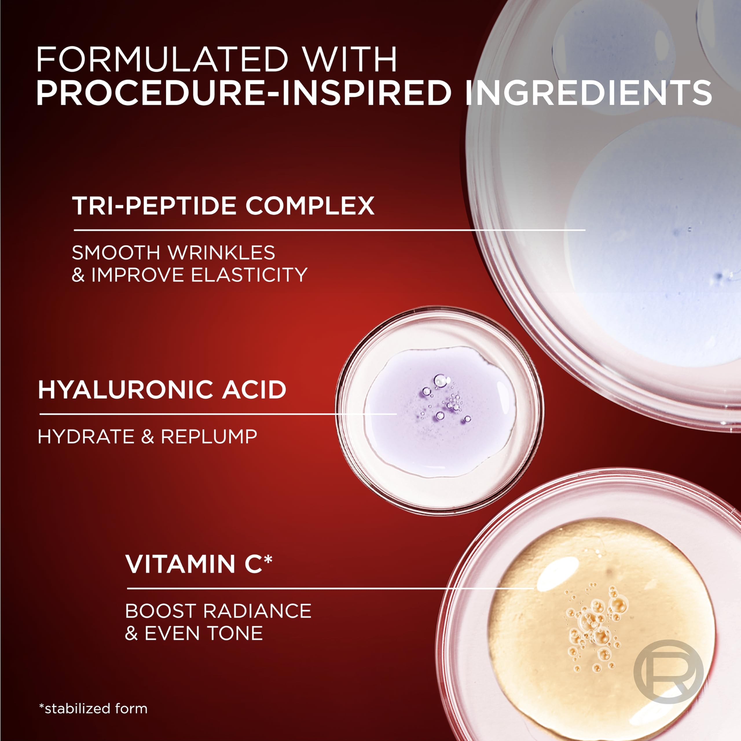 L'Oreal Paris Revitalift serum dispense pump demonstrates easy daily application.