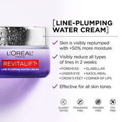 L'Oreal Paris Revitalift water cream close-up showing non-greasy finish