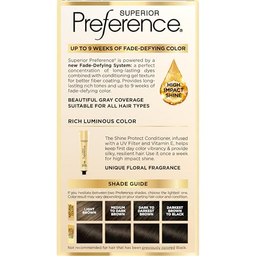L’Oréal Paris Superior Preference Soft Black 3 finish with lasting shine.