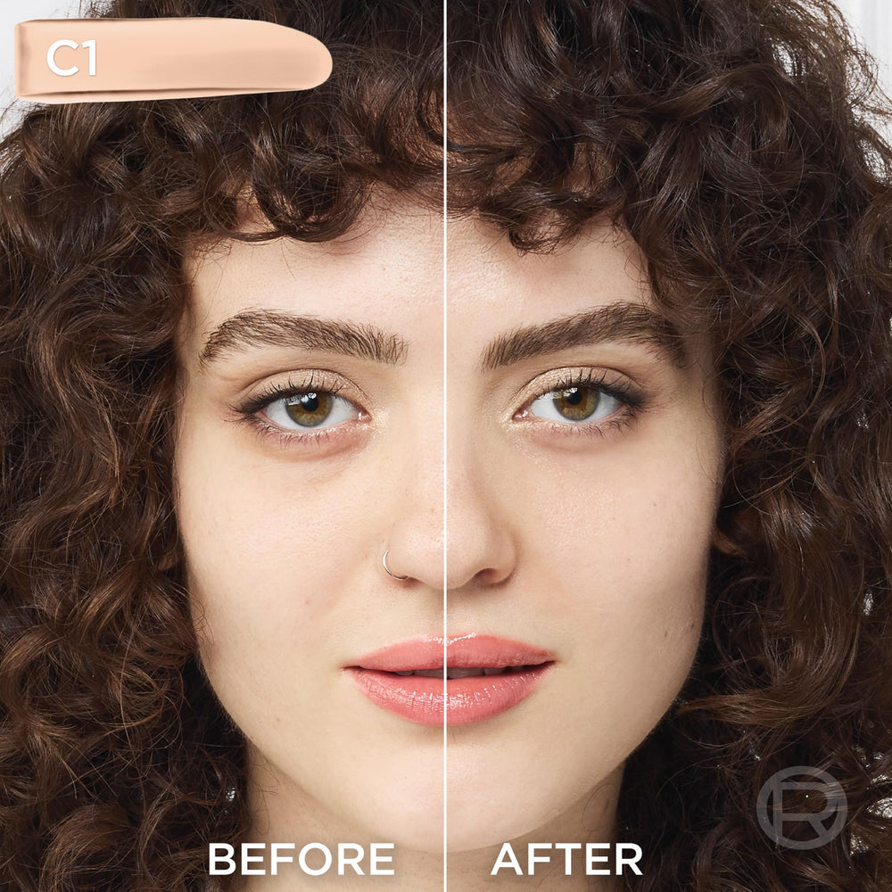 Application swirl demonstrates seamless blending of True Match into skin.