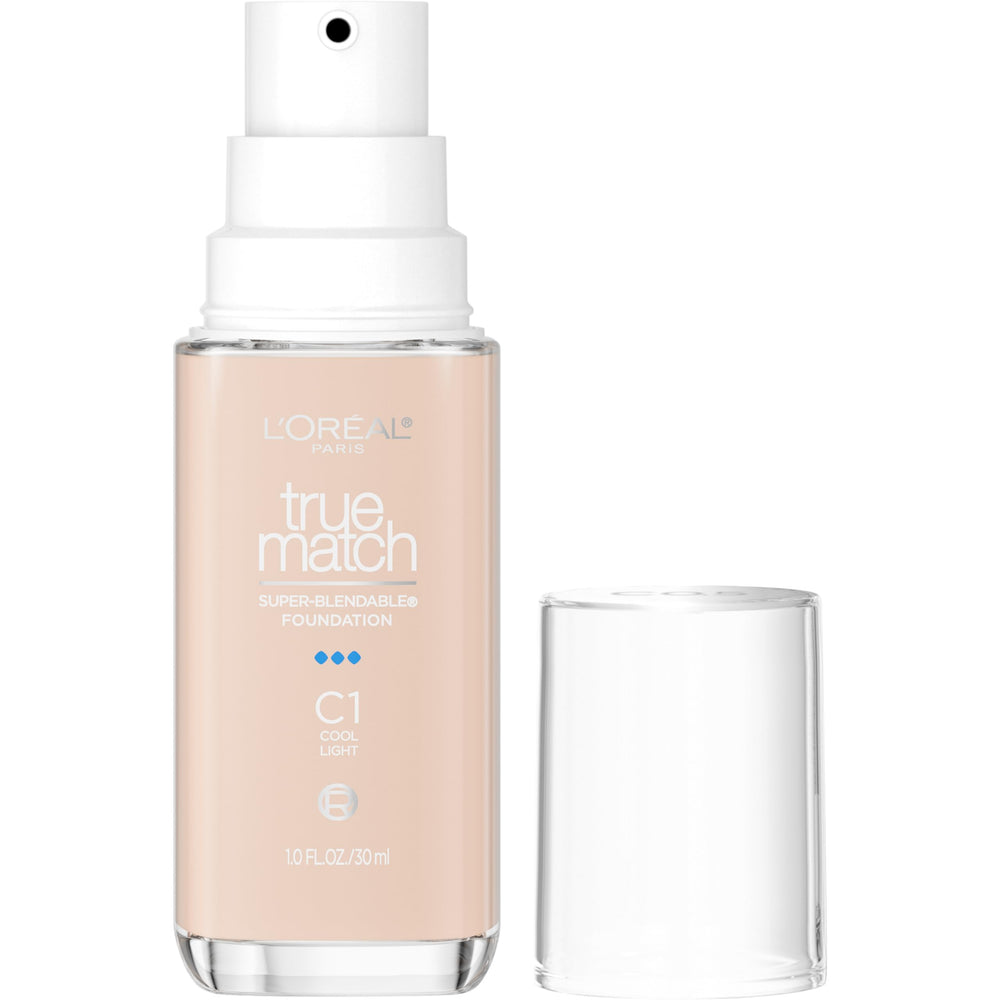 L'Oreal Paris True Match bottle with pump for quick, mess-free daily use.