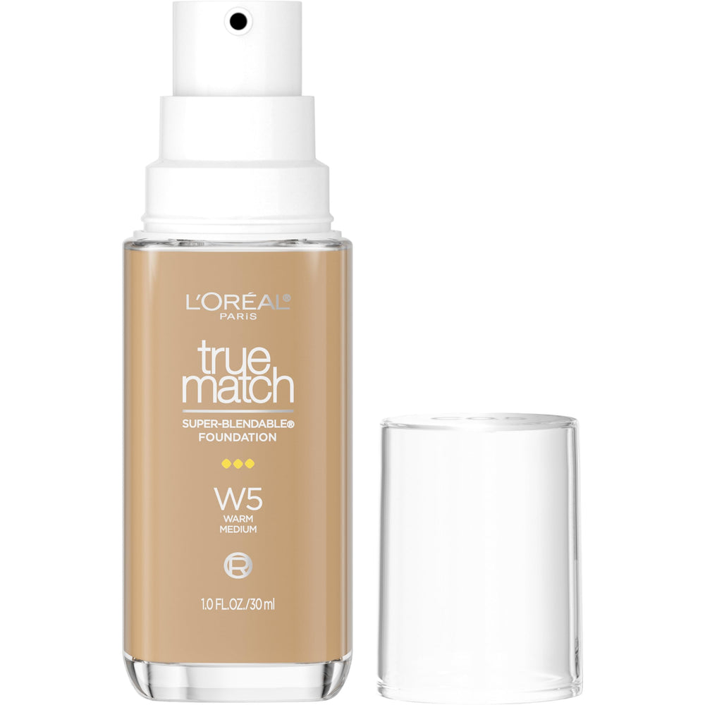 L'Oreal Paris True Match bottle with pump for easy, precise shade application.