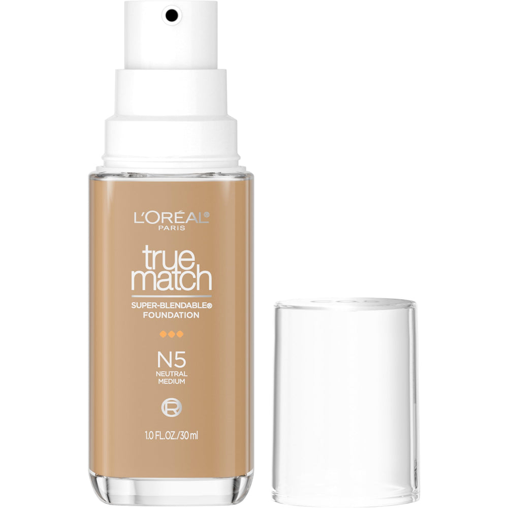 L'Oreal Paris True Match bottle with pump for easy, mess-free application.