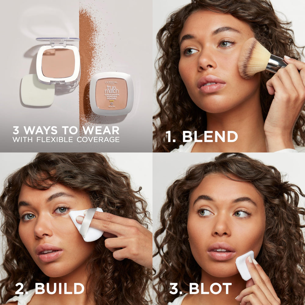 L'Oreal Paris True Match Powder application-foam-puff for quick touch-ups.