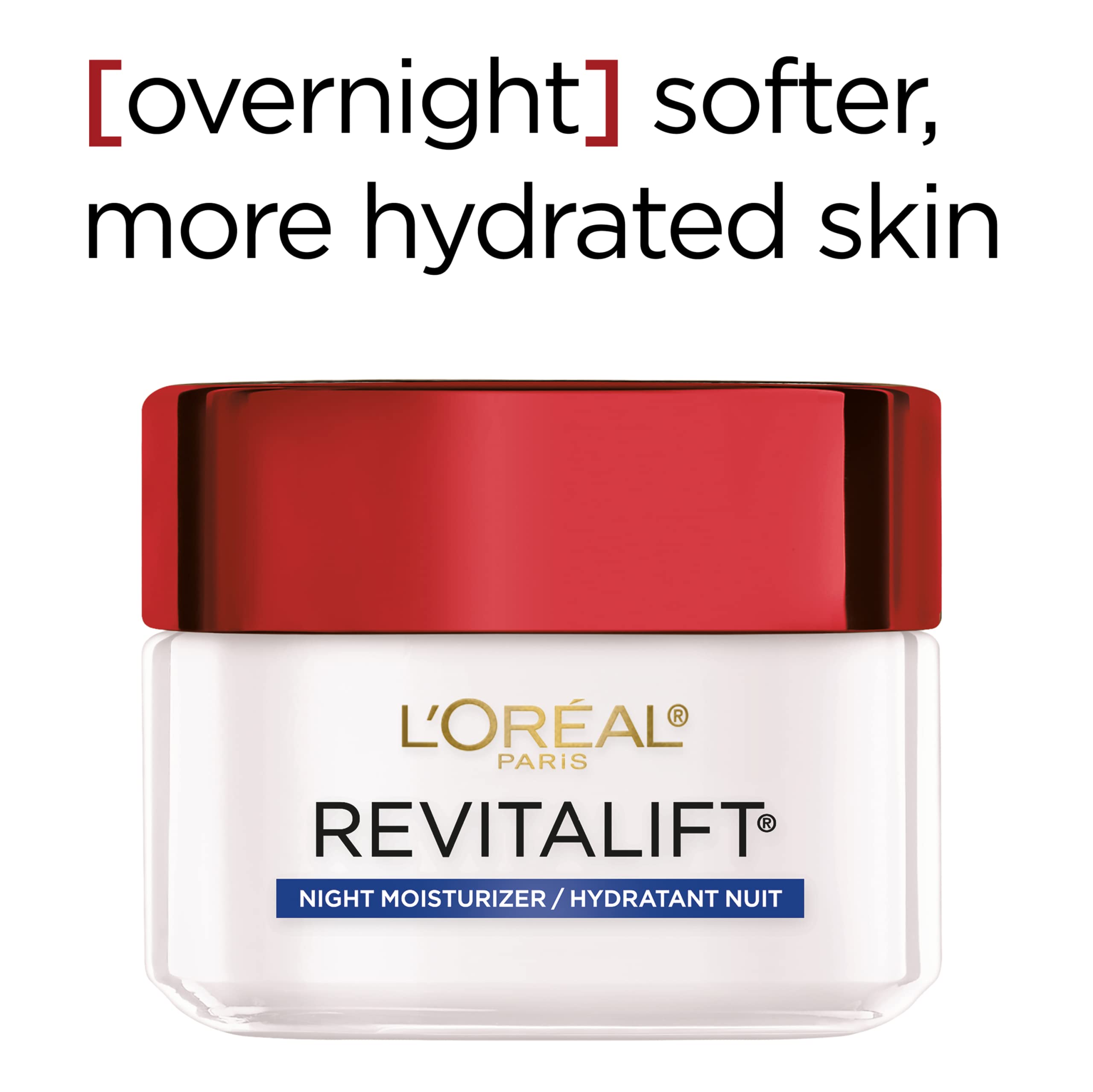 L'Oreal Paris Revitalift 24-hour hydration graphic illustrating lasting moisture.