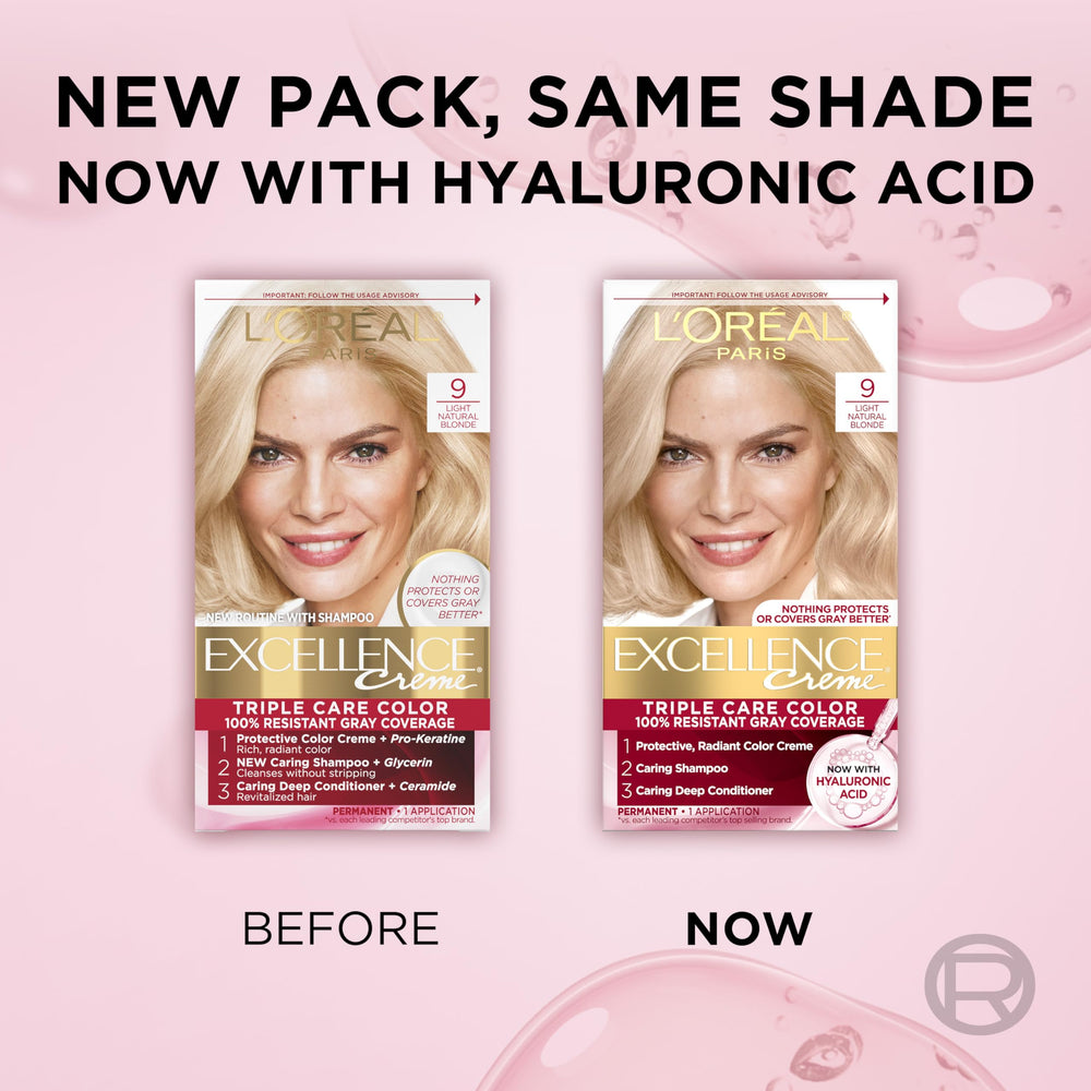 L'Oreal Paris Excellence Crème 27-shades-range display shows diverse color options