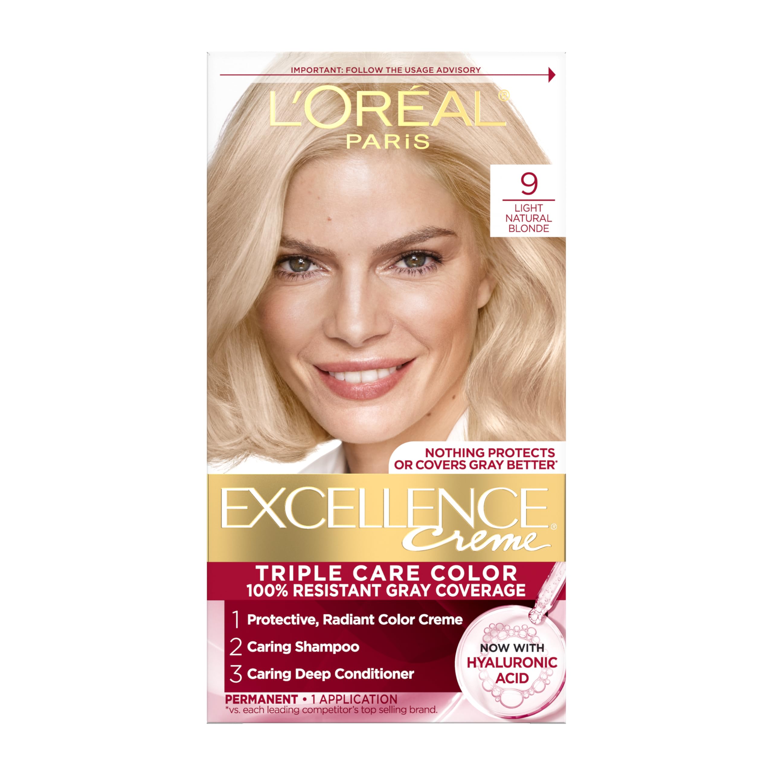L'Oreal Paris Excellence Crème color-cream bottle for solid gray coverage