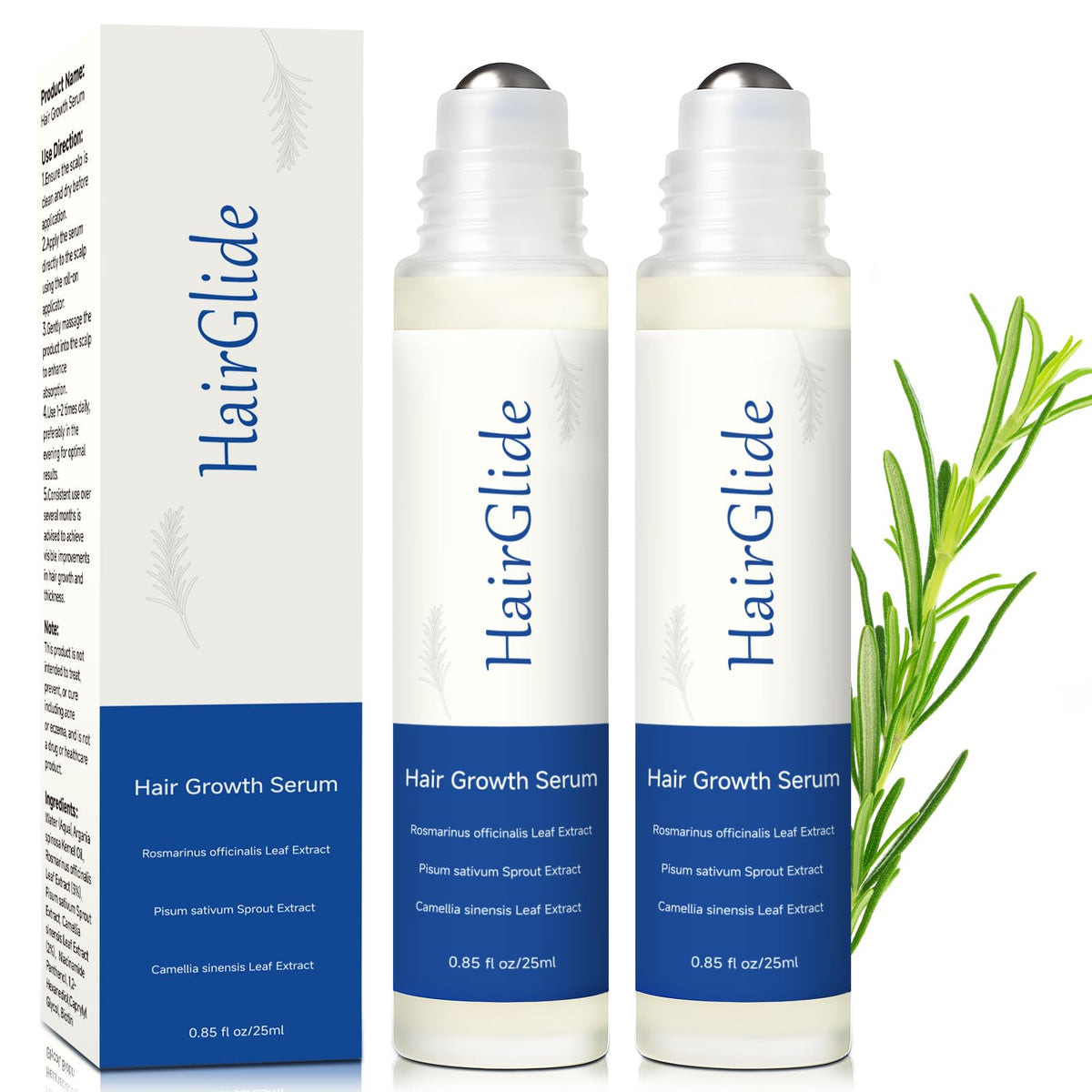 Loreviya Hair Growth Serum Roll-On targets the scalp for a fuller appearance.