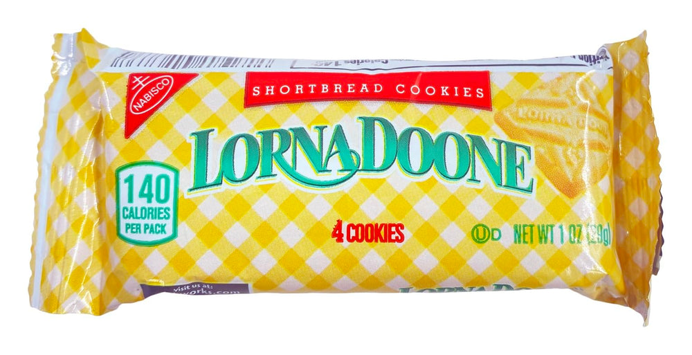 Lorna Doone wrapper with kosher symbol, ready for lunchboxes and snacks