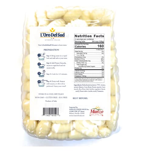 L'Oro Del Sud gnocchi cooks in 2-3 minutes for busy evenings.