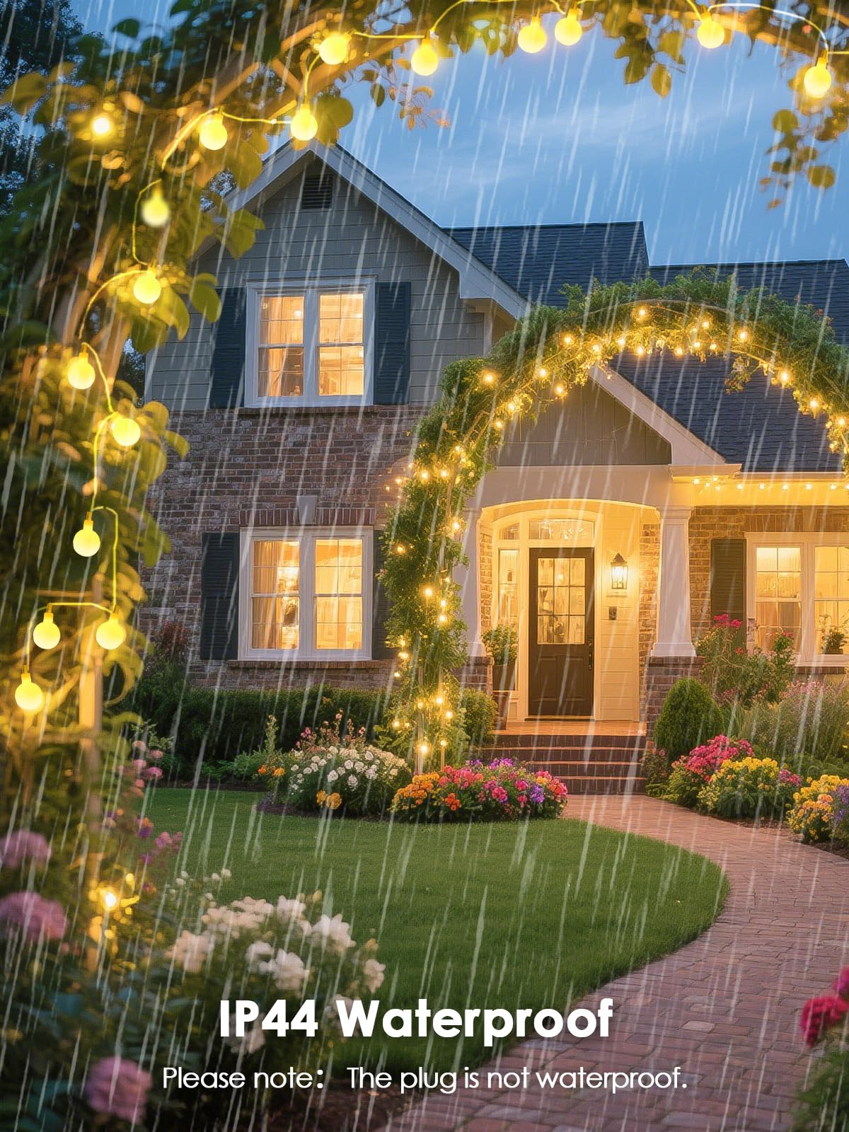 LORRYTE Connectable globe lights indoor outdoor setup demonstrates versatile party decor.