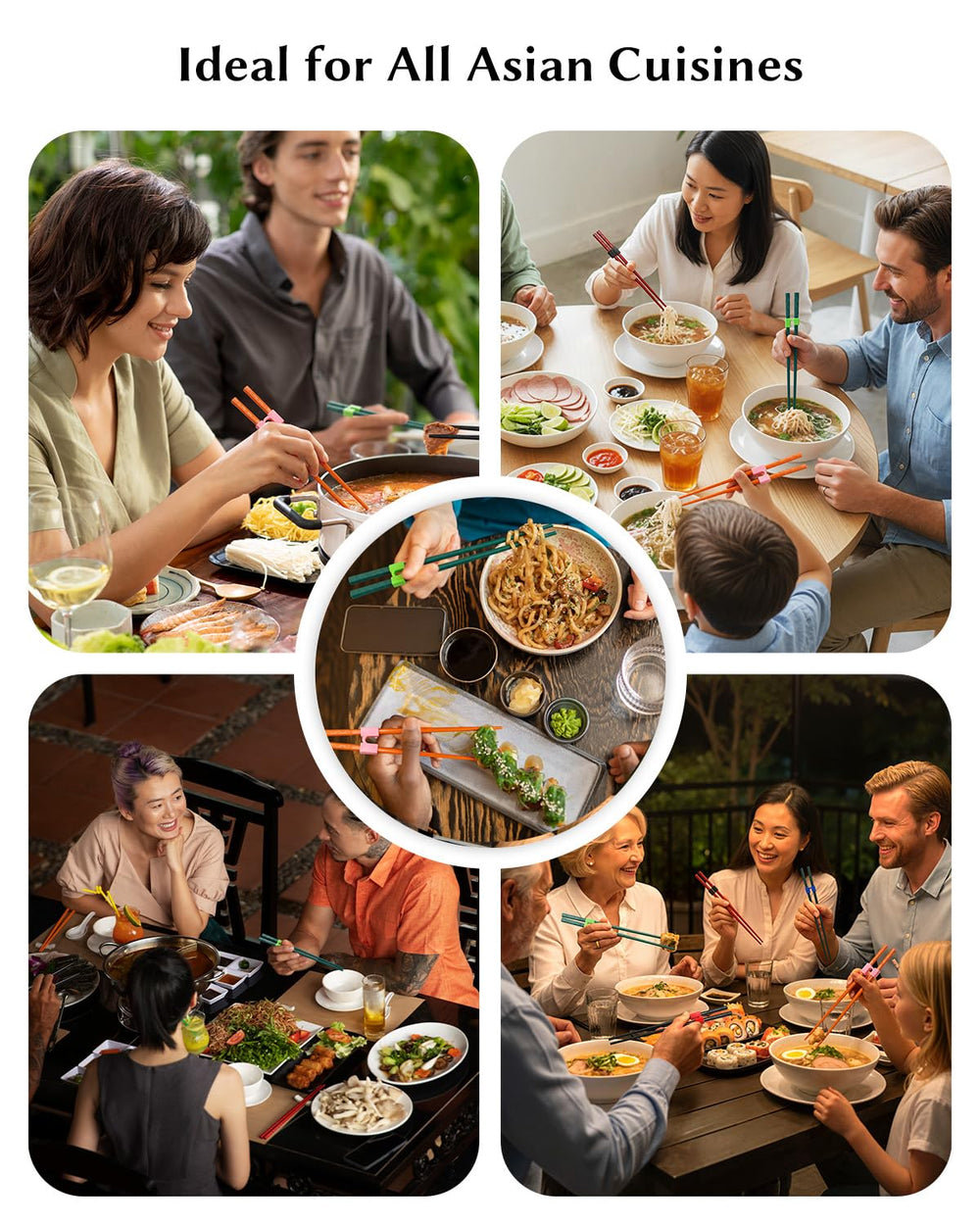 Losape colorful set supports family use with distinct colors.