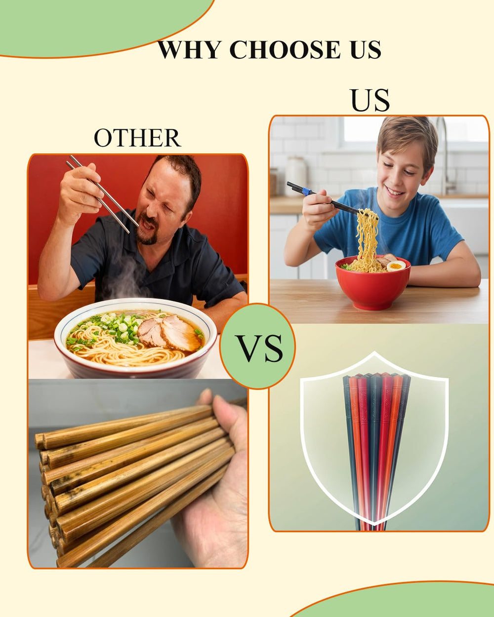 Losape dishwasher-safe chopsticks simplify cleanup after meals.