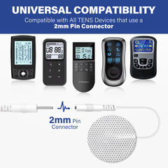 LotFancy TENS pads with 2.0 mm pigtail connectors compatible with many devices.