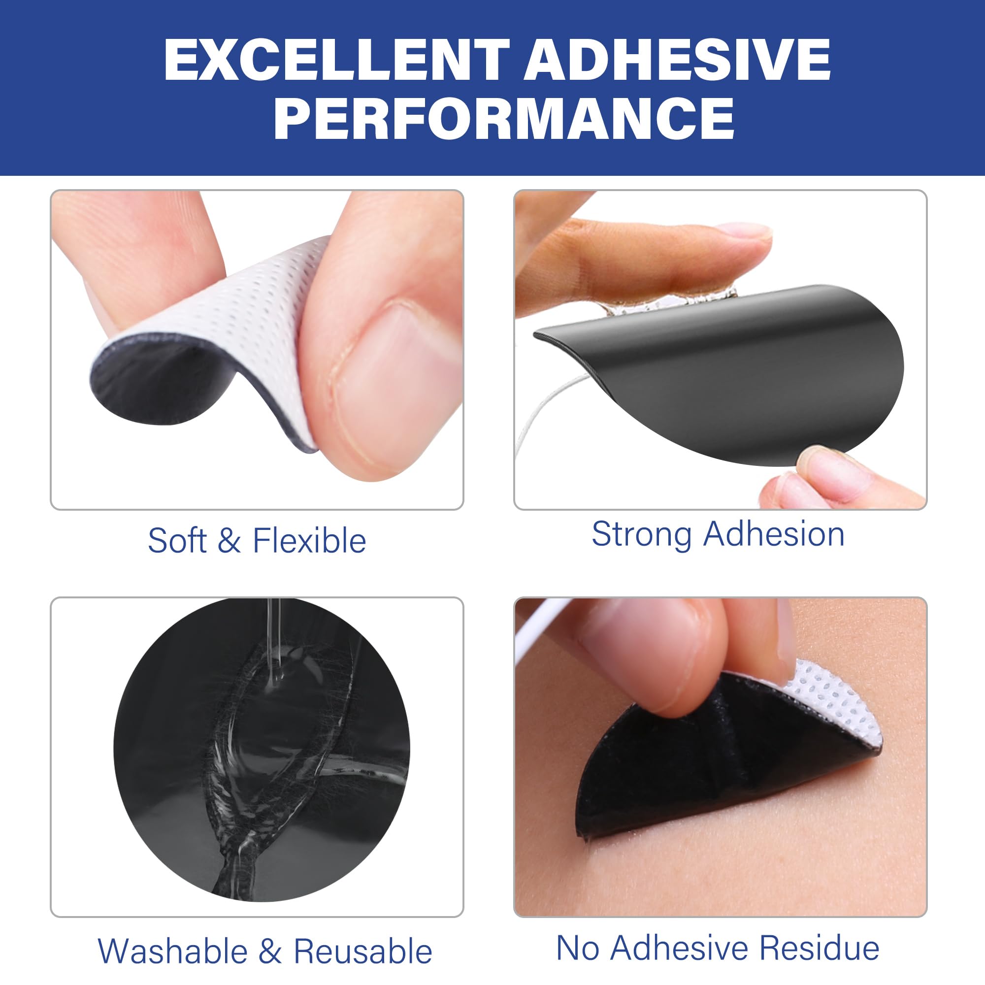 LotFancy round electrode pads reusable design for multiple uses with care.