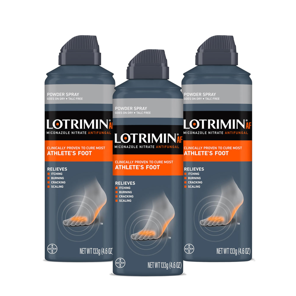 Lotrimin AF bottle pour shows easy application for quick foot relief.