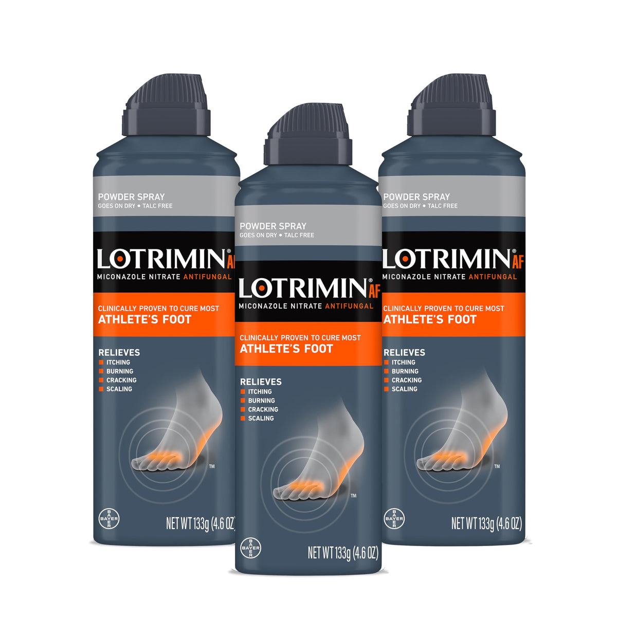 Lotrimin AF bottle pour shows easy application for quick foot relief.