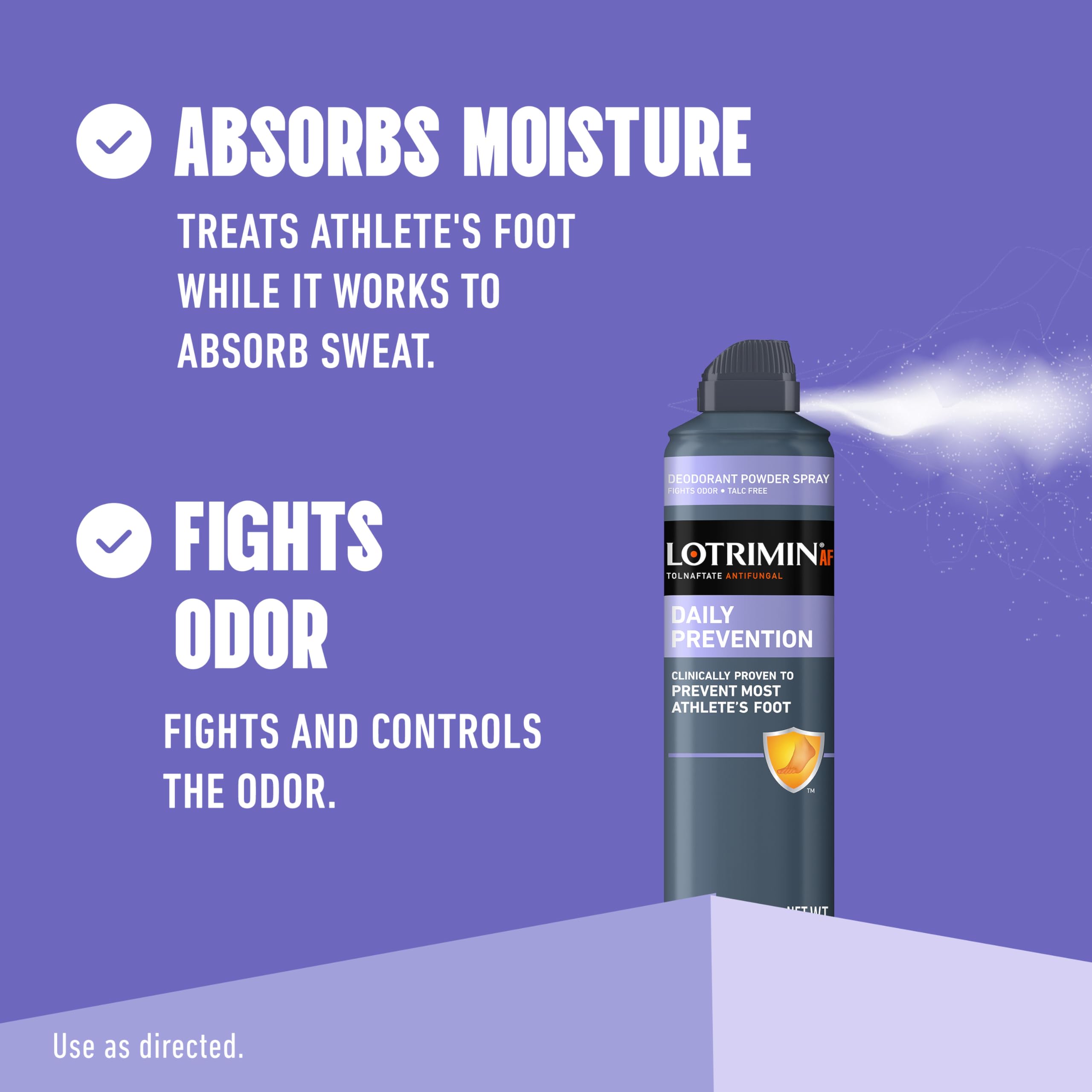Lotrimin AF daily prevention front label highlights Tolnaftate as active ingredient.