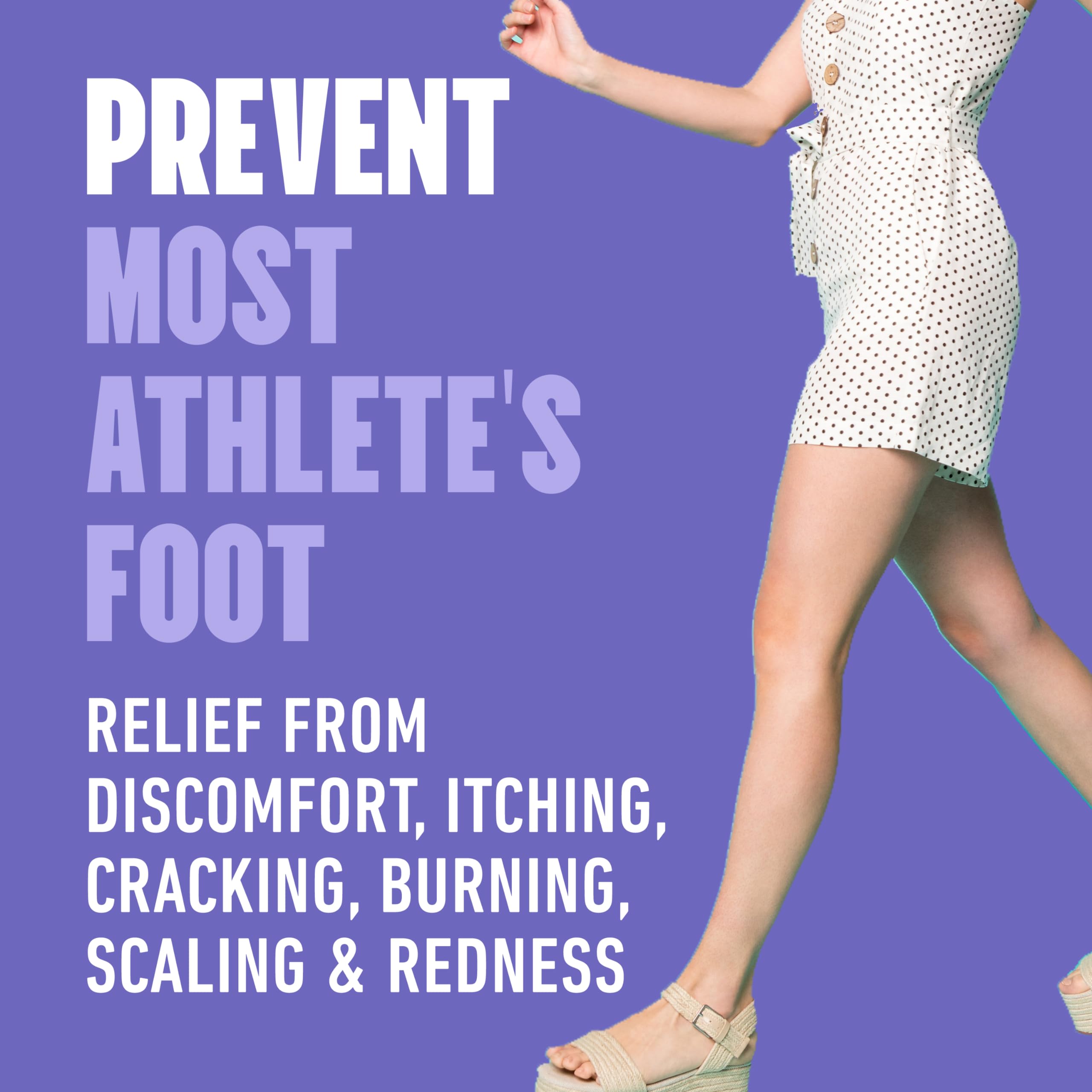 Lotrimin AF daily prevention Tolnaftate ingredient panel signals antifungal protection for feet.