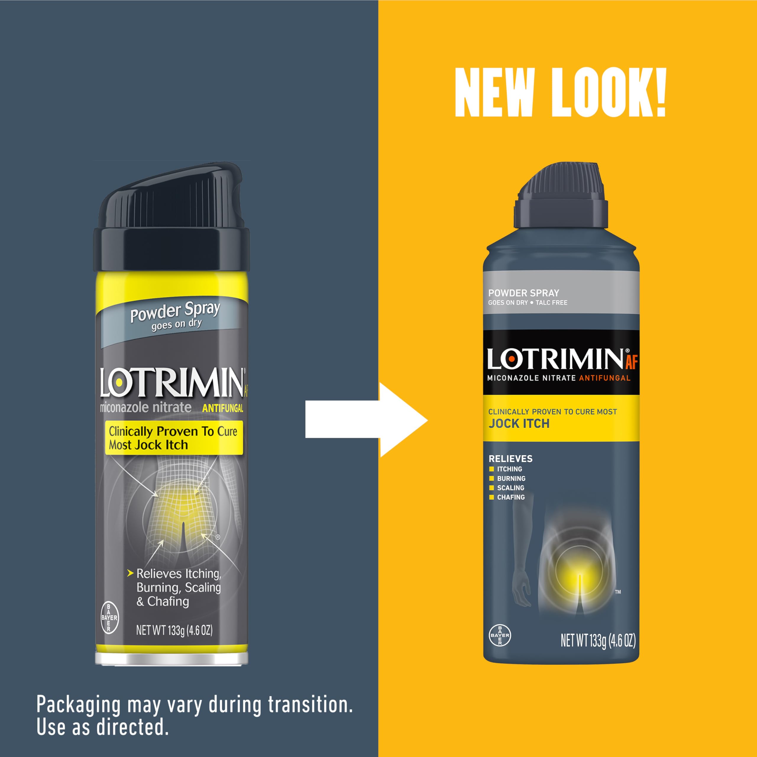 Spray action from Lotrimin AF reaches groin area for targeted relief