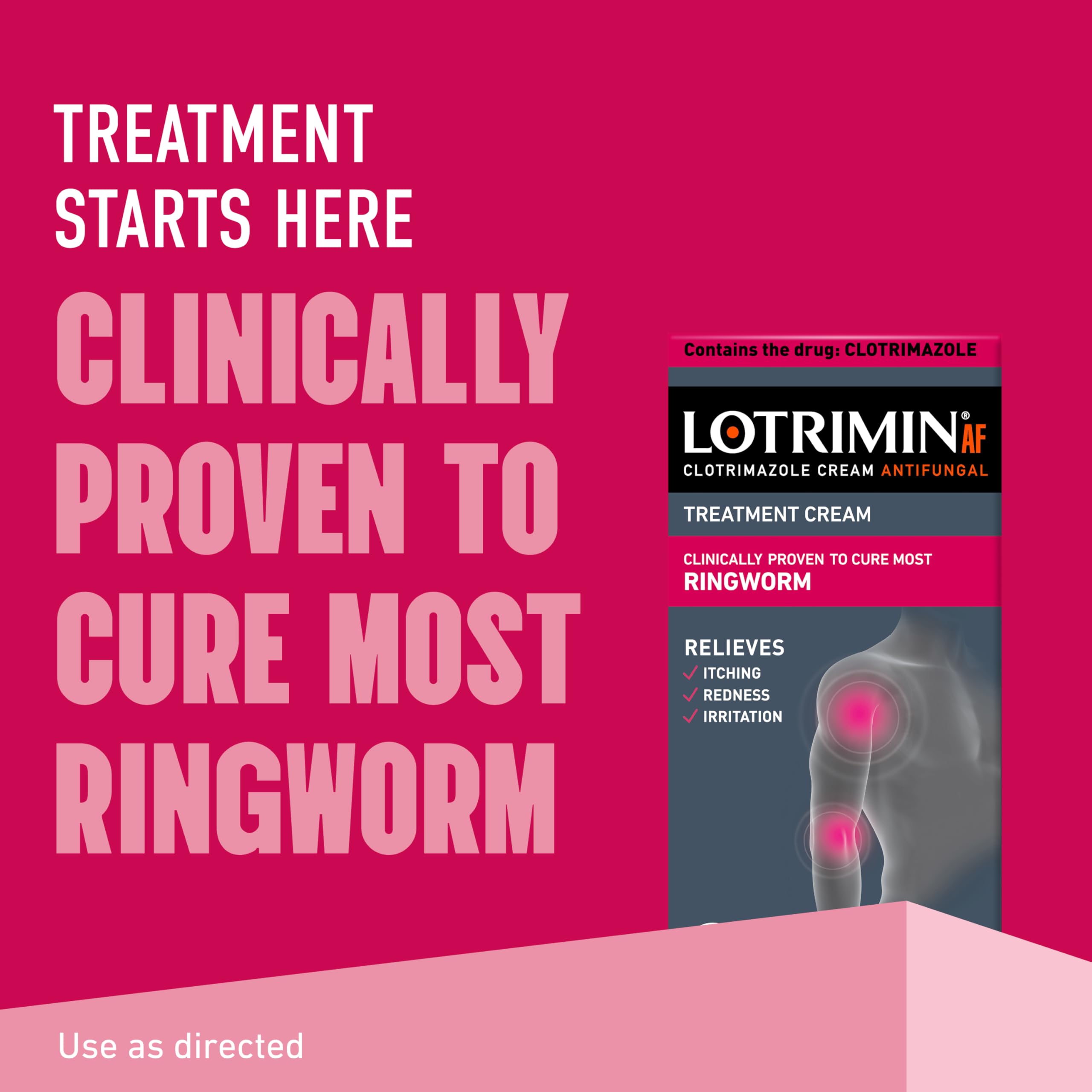 Lotrimin AF is applied to the body to target ringworm itch relief.