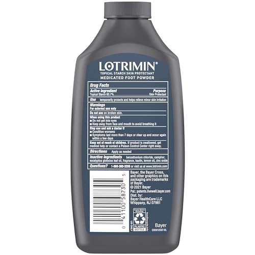 Shoe surface with Lotrimin powder providing a fresh, dry feel.