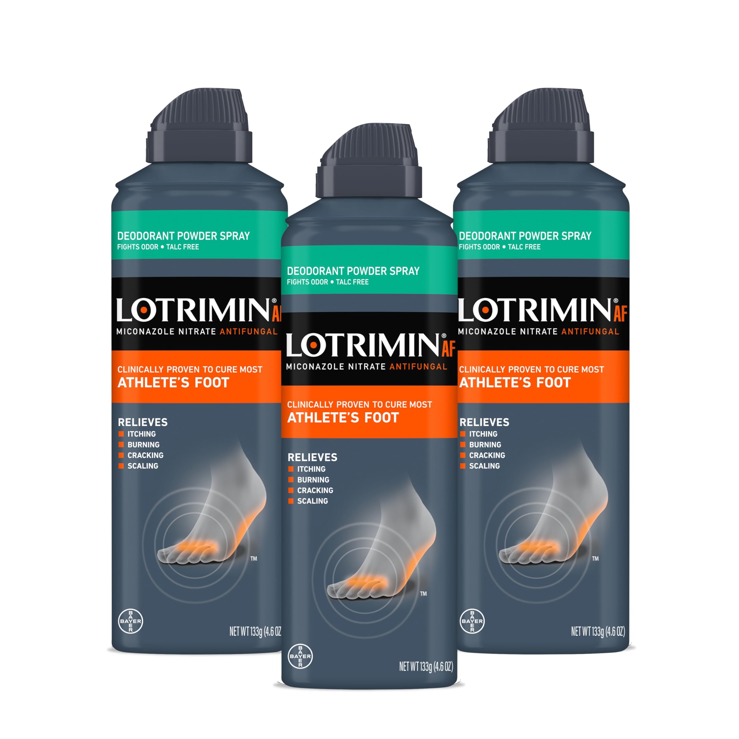 Lotrimin medicated deodorant powder spray front can for daily moisture control