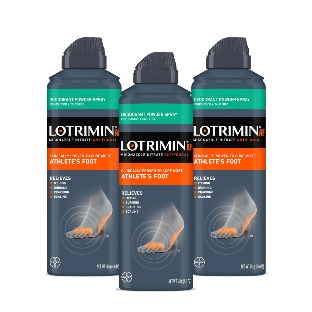 Lotrimin medicated deodorant powder spray front can for daily moisture control