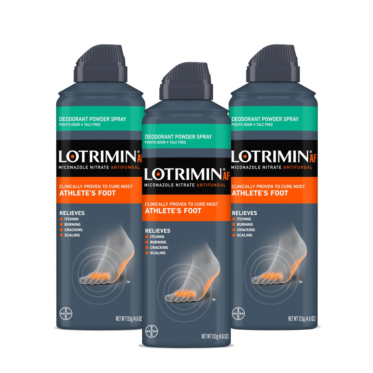 Lotrimin medicated deodorant powder spray front can for daily moisture control