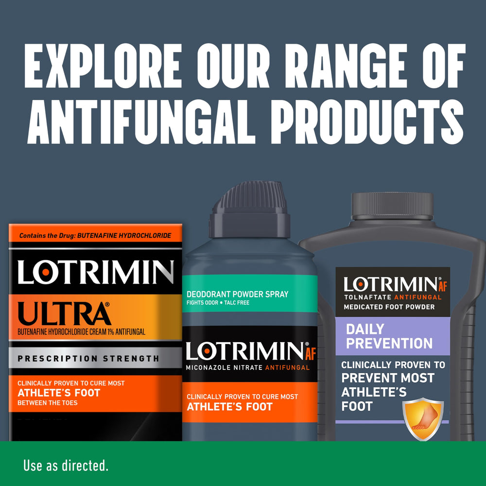Lotrimin hands applying spray for quick freshness after activity