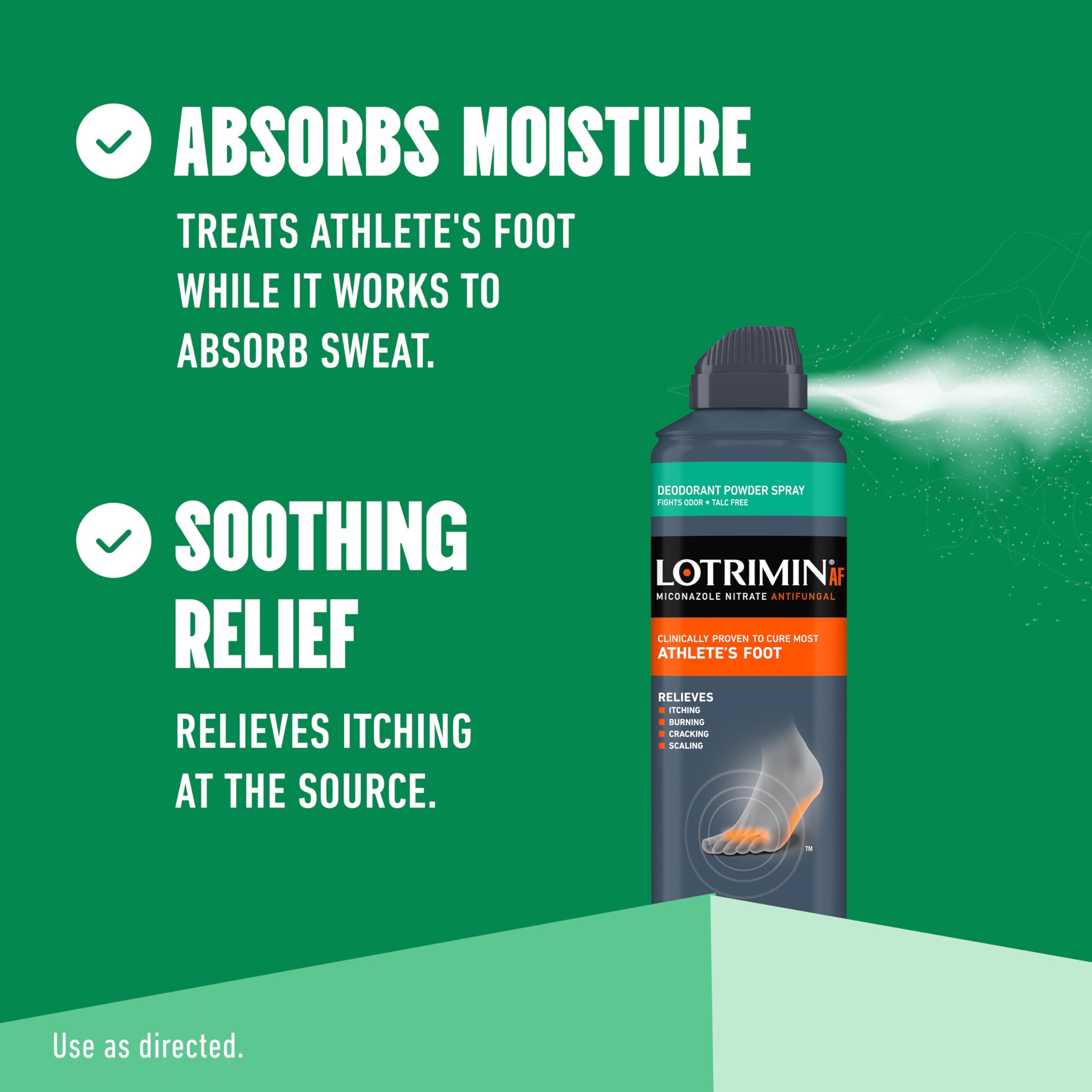 Lotrimin spray mist application demonstrates even coverage