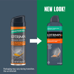 Lotrimin medicated deodorant powder spray side view showing can design