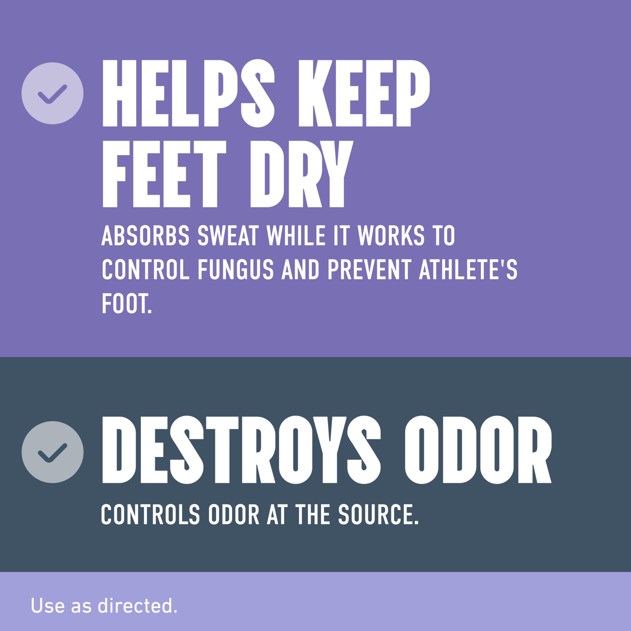 Lotrimin powder absorbs sweat to keep feet dry during activity