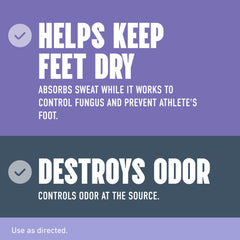 Lotrimin powder absorbs sweat to keep feet dry during activity