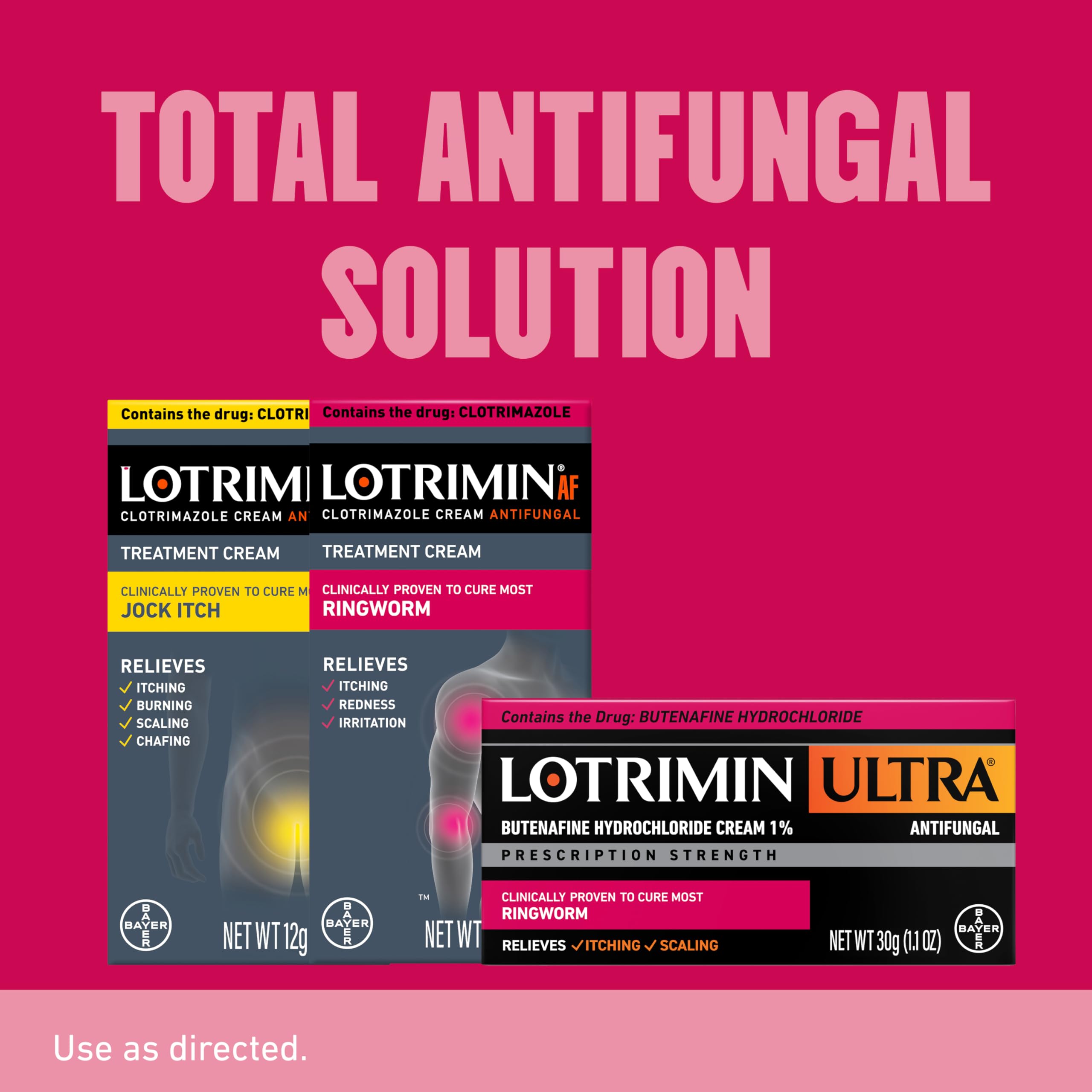 Lotrimin Ultra Ringworm Cream packaging on display.