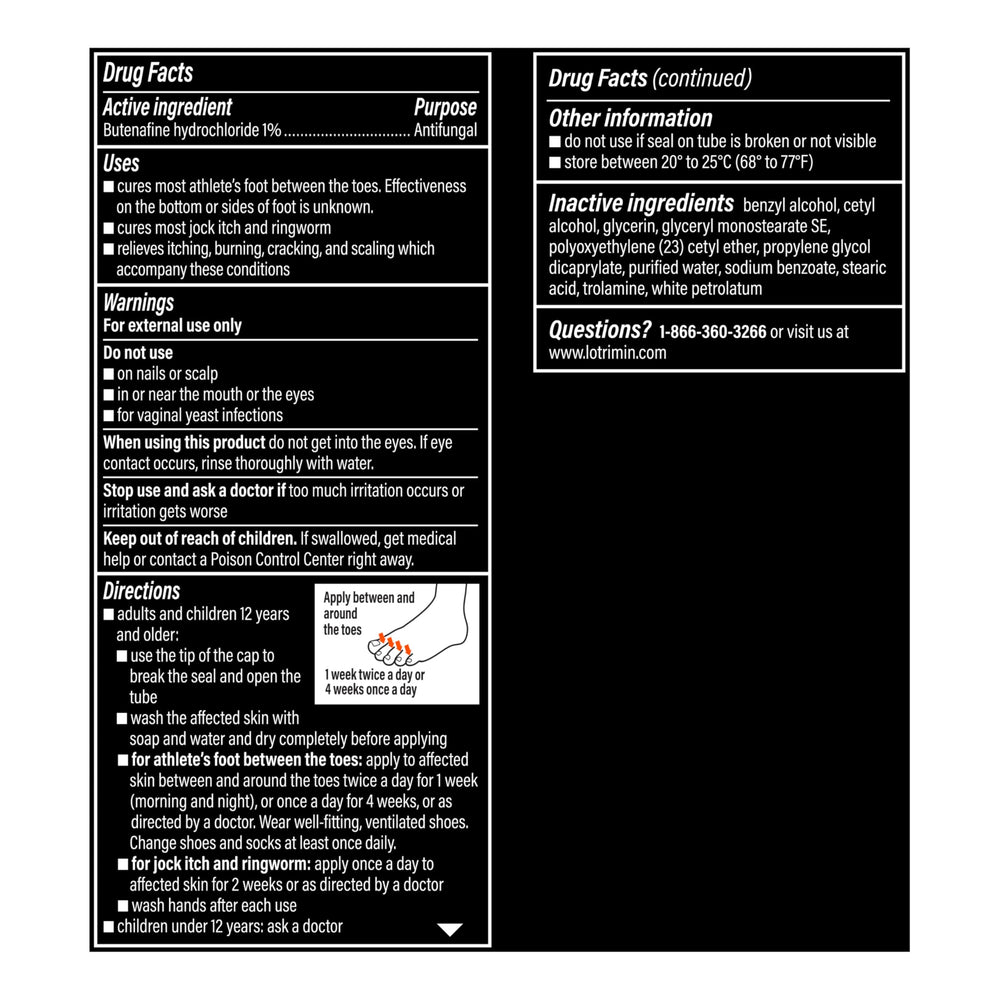 Lotrimin Ultra label notes safe use for ages 12 and up.
