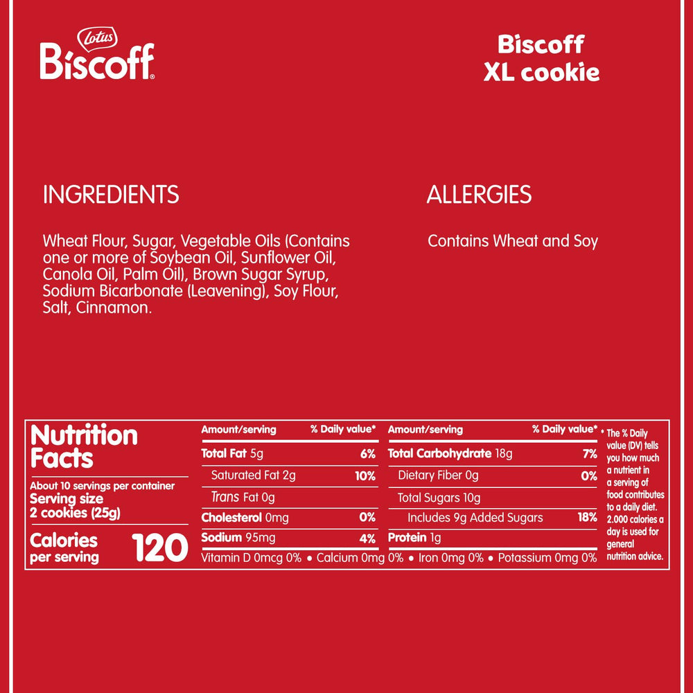 Lotus Biscoff two cookies per sleeve for portion control.