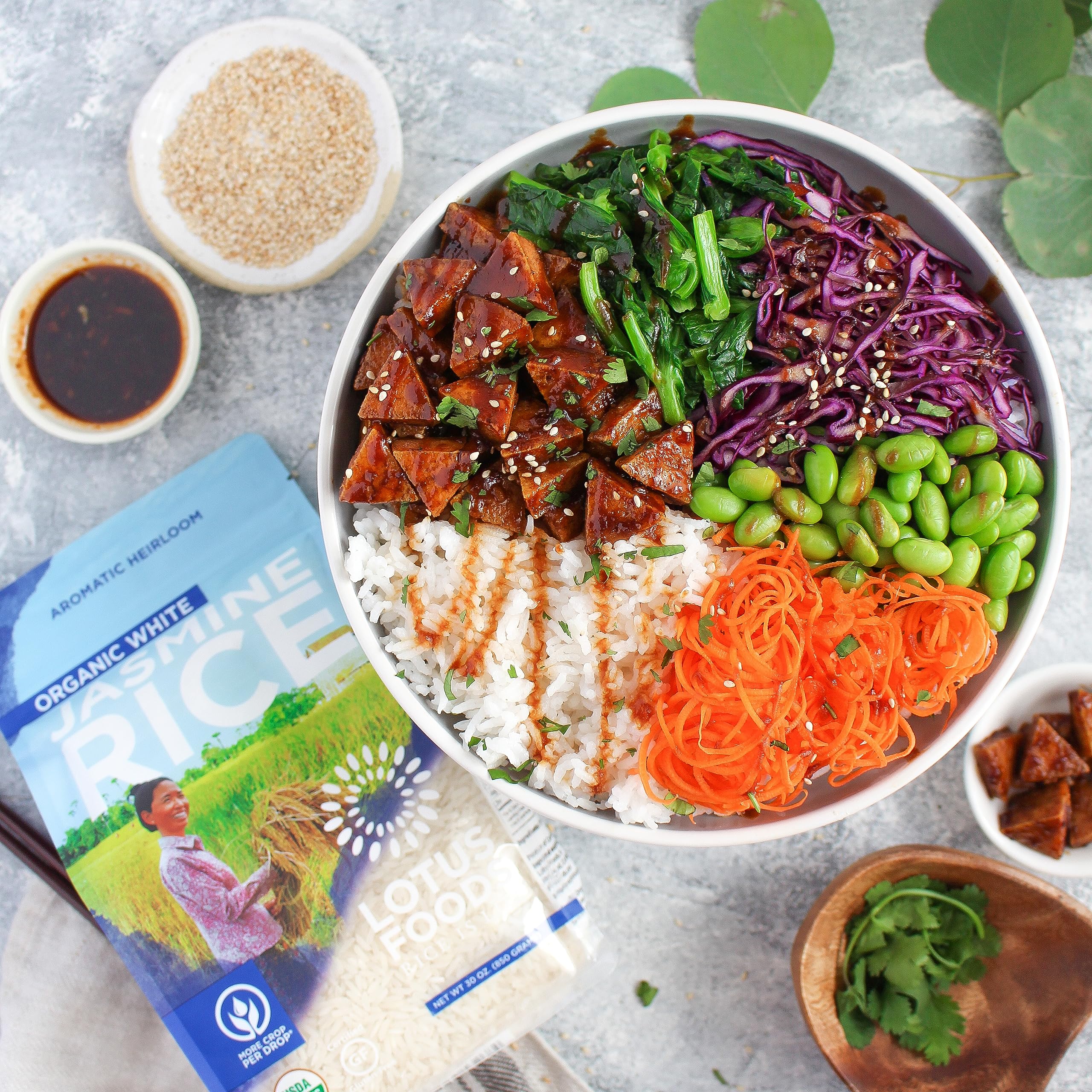 Lotus Foods Organic White Jasmine Rice in a pot for simmered perfection