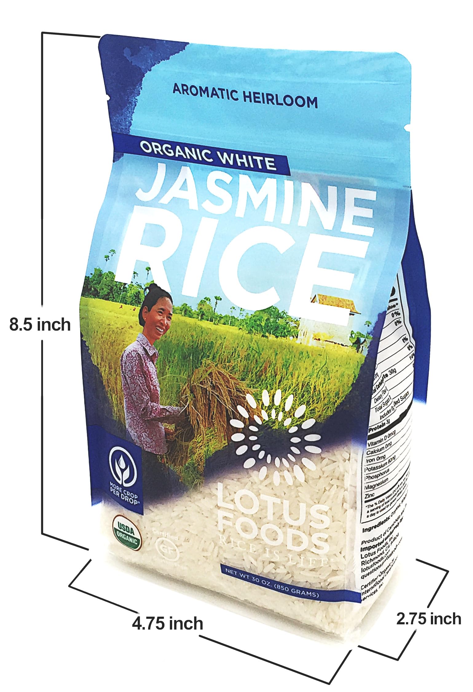 Lotus Foods Organic White Jasmine Rice ready to serve with your favorite dish