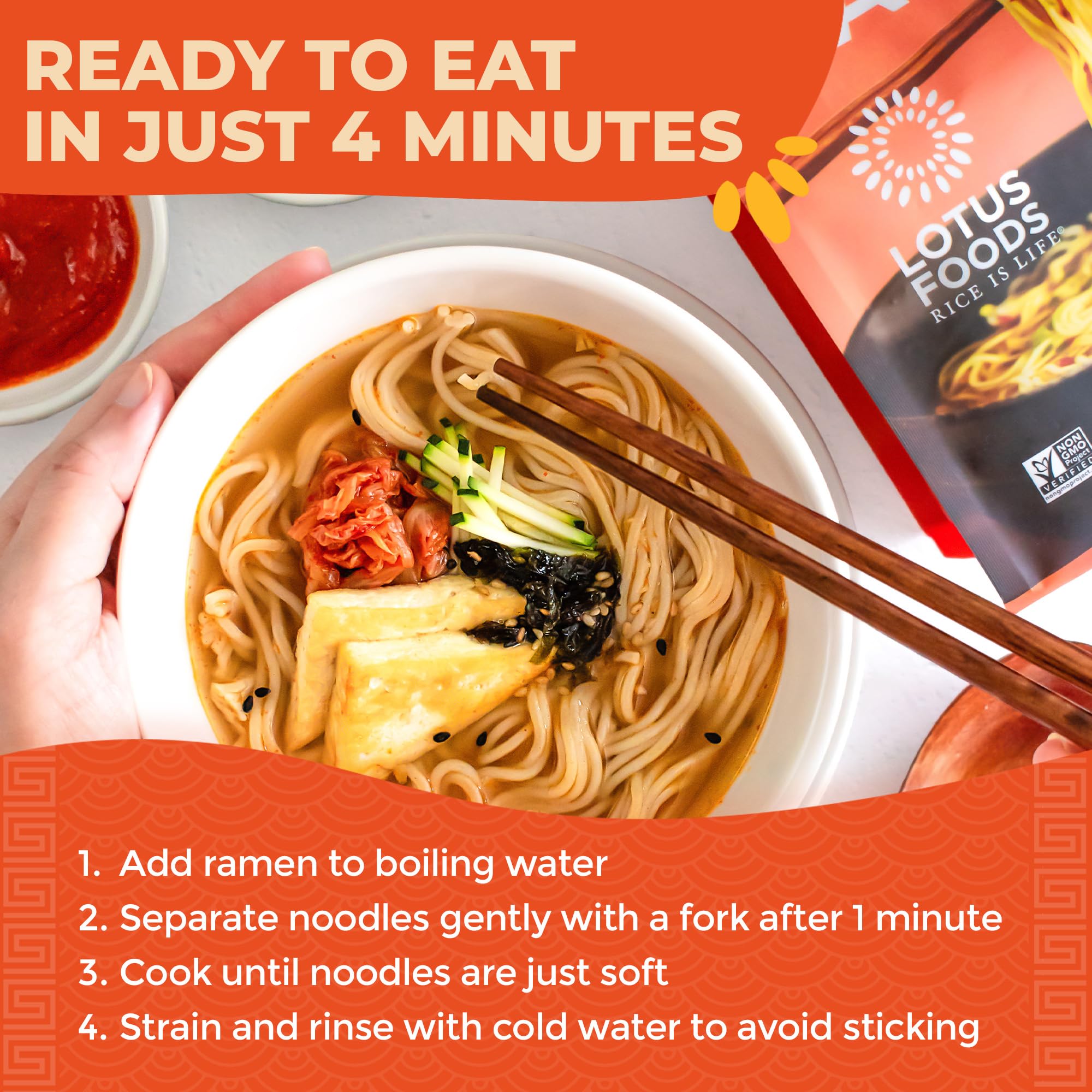 Ramen with vegetables and aromatics for a balanced dinner idea.