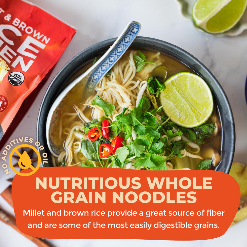 Stir-fry with Lotus Foods ramen demonstrates quick, versatile weeknight meal.