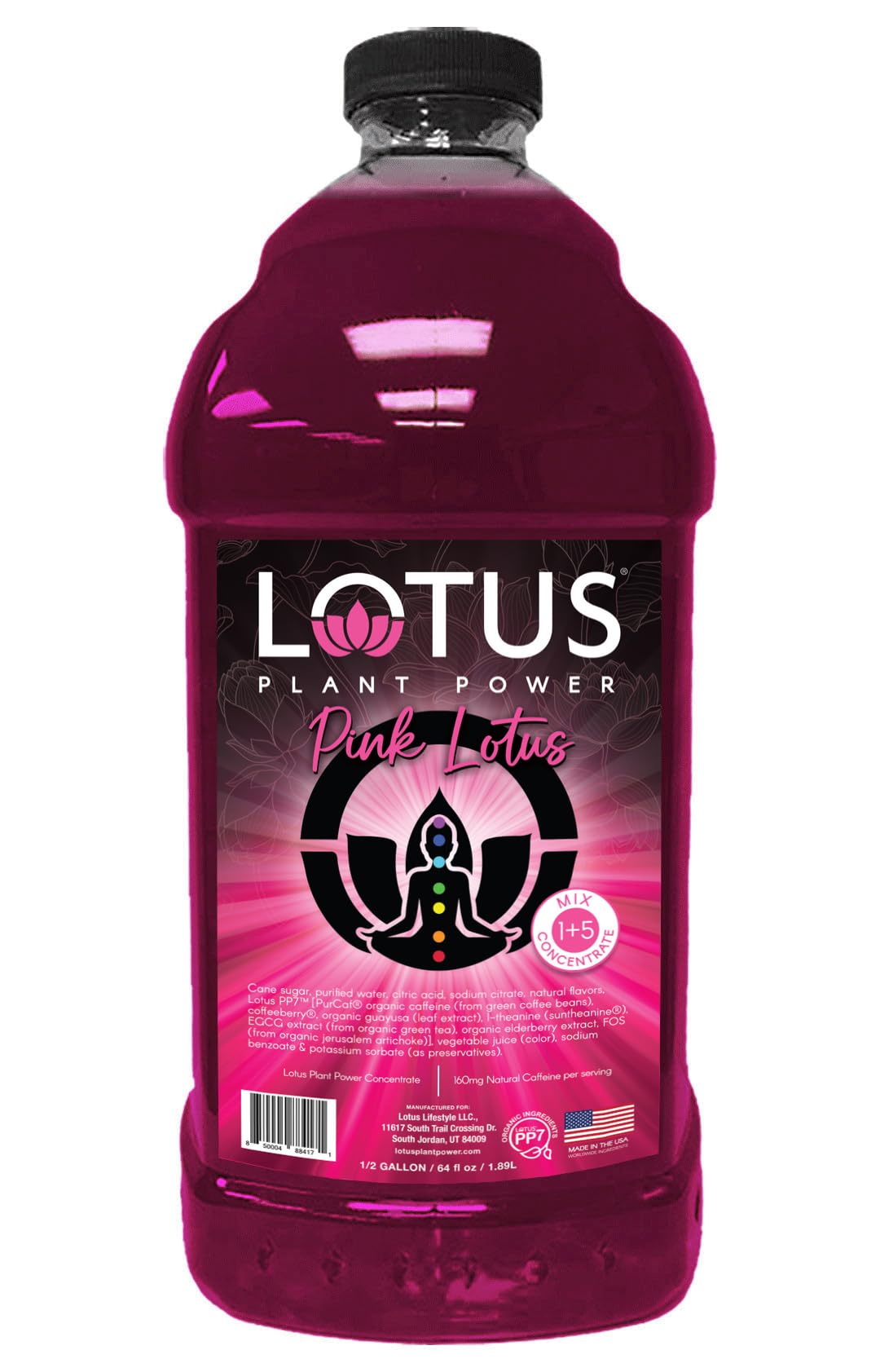Pink Lotus Plant Power Drink bottle with vibrant pink hue for a refreshing energy lift