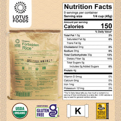 Lotus Foods black rice grains close-up, premium whole grain goodness.